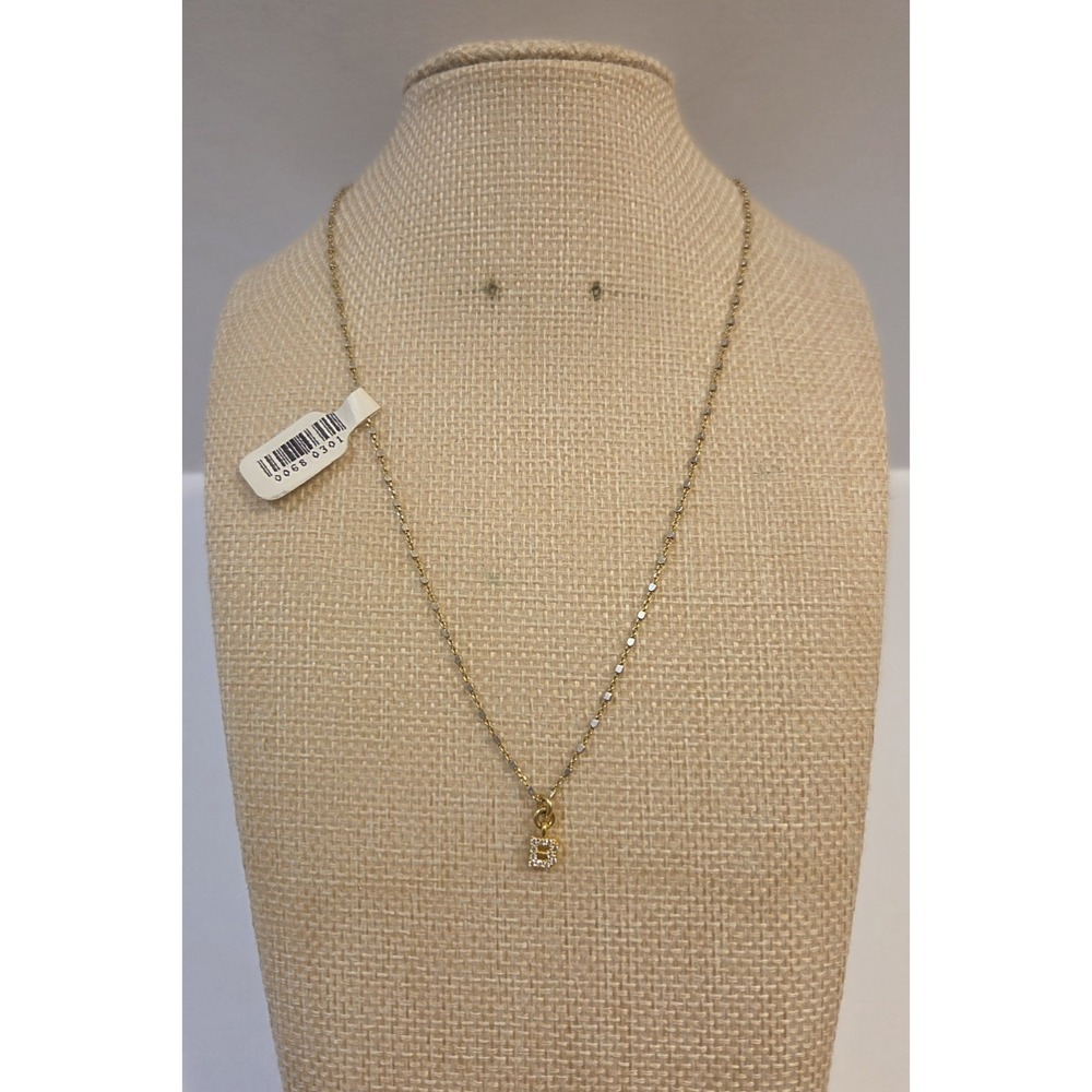 Fyb Sterling‎ Silver Initial B Gold & Silver Tone Identity Necklace 16" New